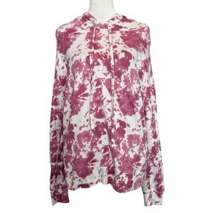 Tie-Dye Hoodie in Pink and White